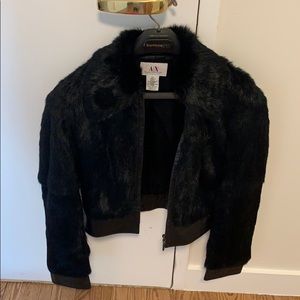 Leather and fur jacket